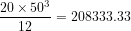 \dfrac{20\times 50^3}{12}=208333.33  