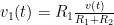 v_1(t)=R_1 \frac{v(t)}{R_1 +R_2}