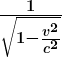 \boldsymbol{\frac{1}{\sqrt{1 - \frac{v^2}{c^2}}}}