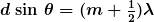 \boldsymbol{d \;\textbf{sin} \;\theta = (m+ \frac{1}{2}) \lambda}